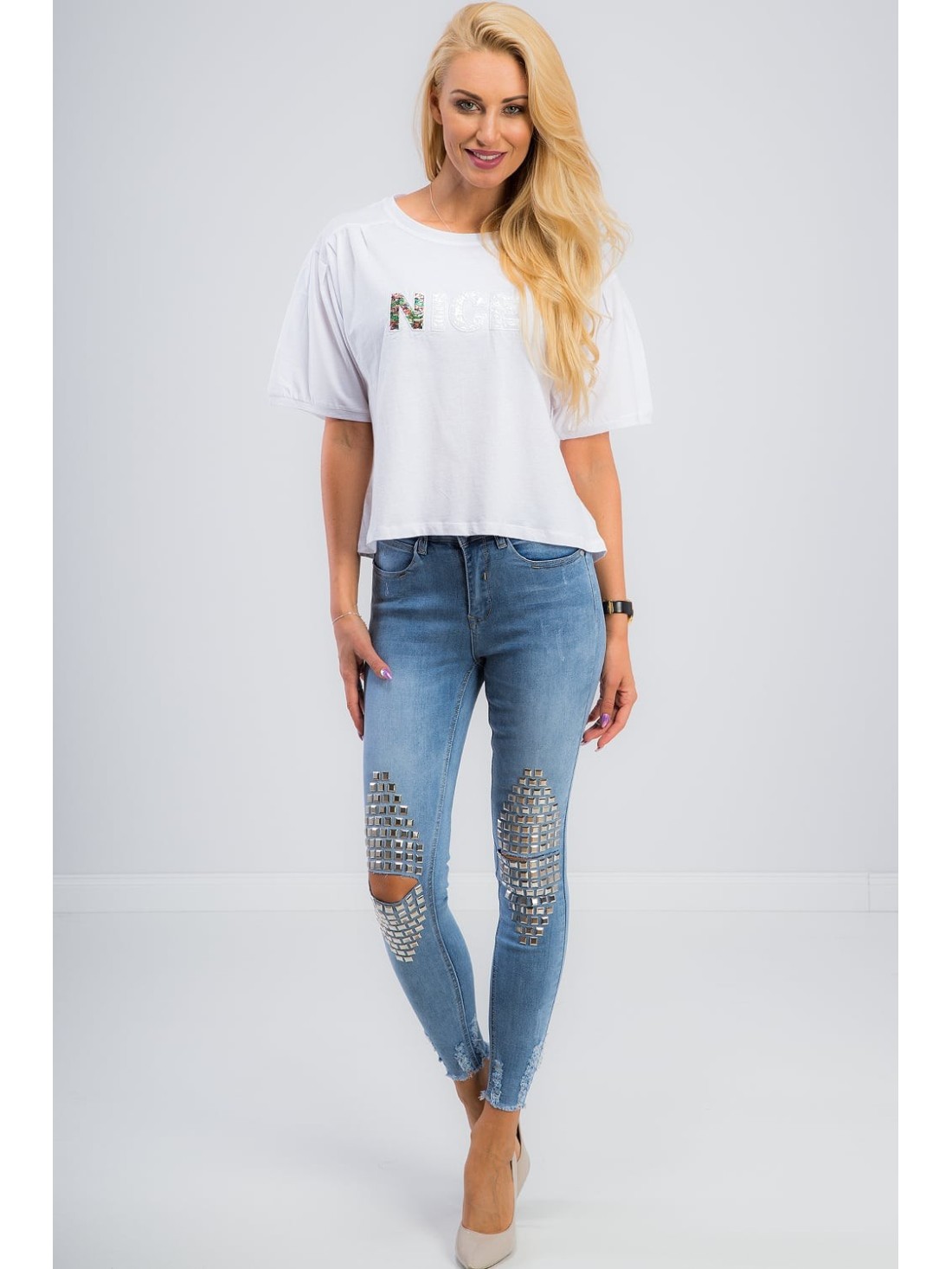 Jeanshose mit Rissen an den Knien 27151 – Online-Shop – Boutique